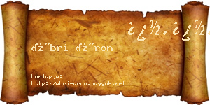 Ábri Áron névjegykártya
