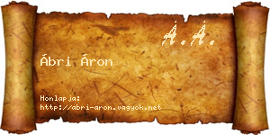 Ábri Áron névjegykártya